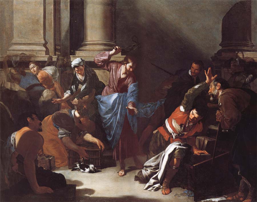 Bernardo Cavallino Christ Driving the Traders from the Temple